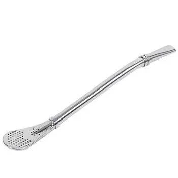 Соломенный фильтр для питья, чай матэ, тыква-бомбилла, моющиеся практичные чайные инструменты, аксессуары для бара One Size серебряный