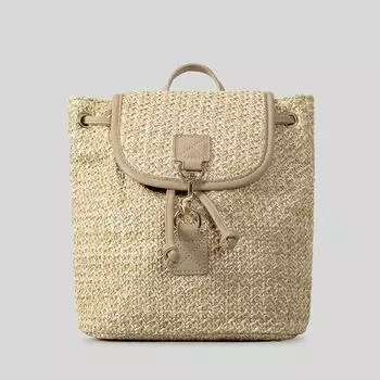 Соломенный рюкзак для женщин, сотня, большая вместимость, пляжный рюкзак для путешествий, летняя школьная сумка для студентов хаки