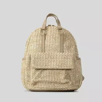 Соломенный рюкзак ручной работы, женская сумка большой вместимости, студенческий рюкзак, летний пляжный рюкзак для отдыха на пляже хаки
