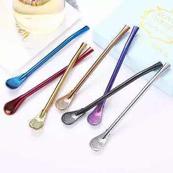 Соломинка для перемешивания кофе Высококачественная соломинка Золото Розовое золото Нержавеющая сталь 304 Ситечко для соломы-ложки
