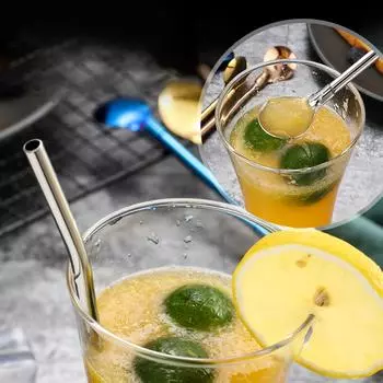 Соломинка из нержавеющей стали 304, ложка, соломинка для перемешивания, соломинка для перемешивания One Size серебряный