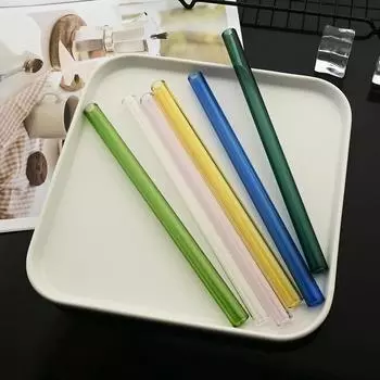 Соломинки из высокопрочного боросиликатного стекла, прямые, многоразовые, для питья, соломинка для чая с пузырьками Boba, молочные коктейли, фруктовые коктейли, барные аксессуары прозрачный