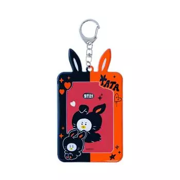 Solomon Shoji BT21 BLACK RABBIT Photo Card Key Chain PHOTOCARD KEY HOLDER Photo Card Case Trading Card Holder Trading Card Holder Photo Storage