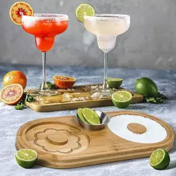 Солонка для коктейлей 2-в-1, деревянная сахарная кромка для коктейлей с разделочной доской, домашний бар, вечеринка, бокалы, кромка, аксессуары A