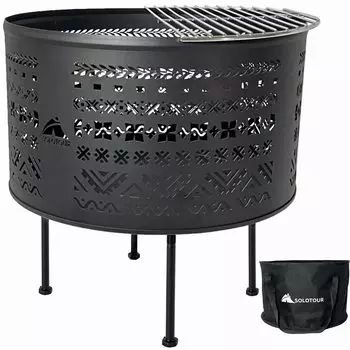Solotour Bonfire Diameter Chiwan Trivet Large Separate Storage Bag Stand, 35 см, Pattern, В комплекте, Кемпинг, Тип, В комплекте, 3,4 кг