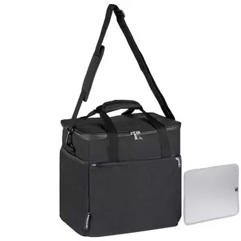 Solotour Soft Cooler Insulated Bag Cooler Box Outdoor Camping Shopping [Bottom Plate/Side Panel/Waterless Zipper] (20L)