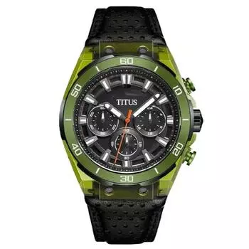 SOLVIL et TITUS Современные кварцевые кожаные мужские часы с хронографом чёрный