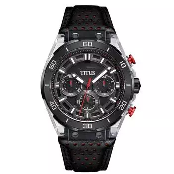 SOLVIL et TITUS Современные кварцевые мужские часы с хронографом и кожаным ремешком W06-03285-001