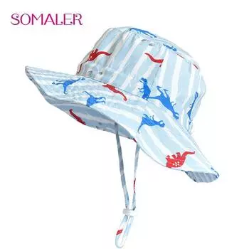 SOMALER Детские солнцезащитные шапки для лета Детские солнцезащитные шапки с подбородочной полоской для защиты от УФ-лучей Панамы для малышей
