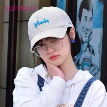 SOMALER унисекс, винтажная хлопковая бейсболка с вышивкой в виде панды для женщин и мужчин, простая регулируемая классическая бейсболка, кепка