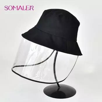 SOMALER Защитная шапка против плевков, хлопковая пылезащитная крышка, фуражка, шапка с защитой от брызг One Size чёрный