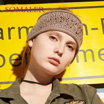SOMALER женская повязка на голову со стразами, декоративная повязка на голову, женская модная теплая женская повязка на голову, кашемировые вязаные аксессуары для волос хаки