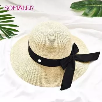SOMALER женские летние соломенные шляпы пляжные солнцезащитные шляпы складная повседневная шляпа от солнца