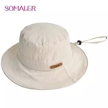 SOMALER женские широкополые солнцезащитные шляпы UPF 50+ с защитой от ультрафиолета, летние непромокаемые шляпы для рыбалки и пешего туризма бежевый