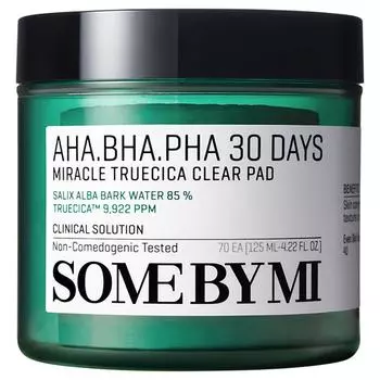 Some By Mi Aha Baha Paha 30 Days Miracle Truecica Clear Pad 125 мл, 70 штук, 1 набор