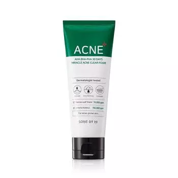 Some By Mi AHA BHA PHA 30 дней Miracle Acne Прозрачная пена (100 мл 3,4 унции) Somebymi