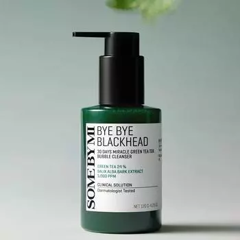 SOME BY MI BYE BYE BLACKHEAD 30 DAYS MIRACLE GREEN TEA TOX BUBBLE CLEANSER 120 г, корейская косметика, Kbeauty, пробник