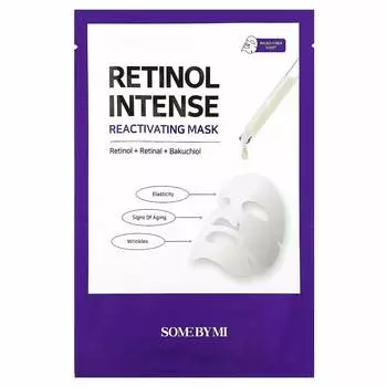 SOME BY MI, Retinol Intense, восстанавливающая маска для красоты, 1 тканевая маска, 22 г (0,77 унции)