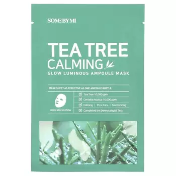 SOME BY MI, Tea Tree Calming, Glow Luminous Ampoule Beauty Mask, 1 sheet mask, 25g (0.88oz)