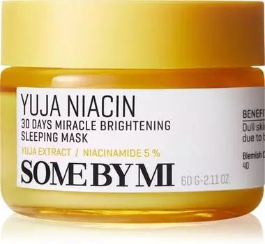 Some By Mi Yuja Niacin Осветляющая Ночная Маска-Осветляющая TU прозрачный