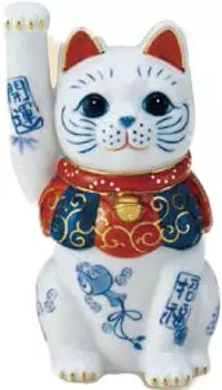 Sometsuke удачи счастливый кот правильного размера [Благоприятный орнамент/манящий кот] (рука рука, 4.5) белый