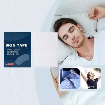 Сон Антихраповый Пластырь для полости рта Бессонница Улучшение дыхания через рот Храп One Size