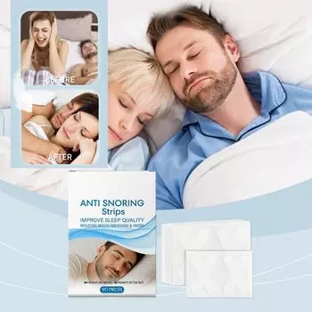 Сон, храп, дыхание, закрывание рта, применение успокаивающих средств для ночного сна, применение пластырей от храпа и закрывания рта. One Size белый