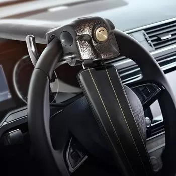Sondsilen Рулевой замок Автомобильный замок рулевого колеса Гарантия Реле Предотвращение атак Сильнейшее предупреждение преступлений Аварийное спасение Универсальный поставляется с 3 коричневый