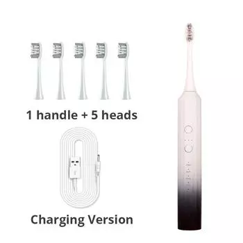 Электрическая зубная щетка Sonic USB перезаряжаемая IPX7 водонепроницаемая электронная \Отбеливающая зубная щетка для взрослых сменные головки