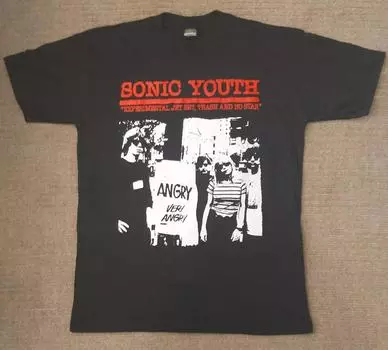 Sonic Youth Ретро Черная Футболка Новая Черная Футболка Унисекс Графическая Футболка с Коротким Рукавом Унисекс Мужская Женская Лето S