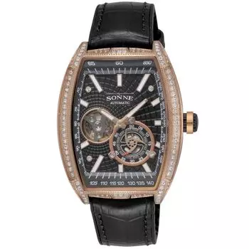 [Sonne] Часы S032 Черный циферблат Нержавеющая сталь Минеральное стекло Автоматический завод Марка часов S032PGZ-BK Мужские чёрный