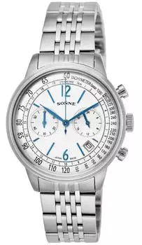 Sonne HI002 Серебряный циферблат из нержавеющей стали Кварцевые часы 38MM HI002SV [Sonne] Мужские