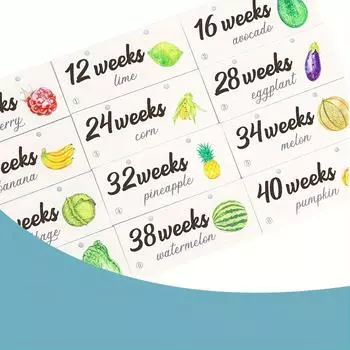 Sonogram Picture Frame-Weekly Fruit & Vegs Pregnancy Milestone,Ultrasound Picture Frame,Pregnancy Gifts For Expecting Parents белый