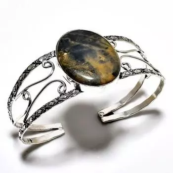 Sonora Sunrise Gemstone 925 Посеребренный браслет-манжета ручной работы