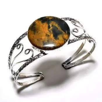 Sonora Sunrise Gemstone 925 Посеребренный браслет-манжета ручной работы