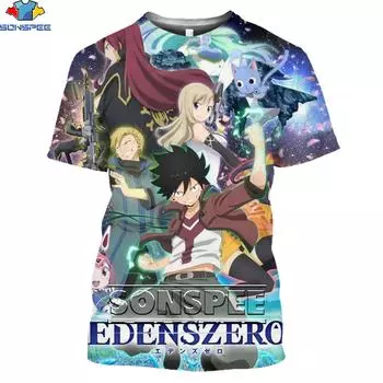 SONSPEE Adventure Anime EDENS ZERO Granbell Shirt 3D Printing Men s Women s Man Harajuku Rebecca Oversize Tshirt Kids Tshirts Top S белый