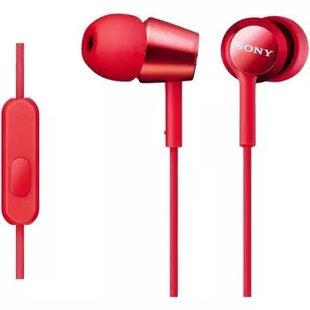 Sony EaRphones MdR Ex150ap Canal Type Remote ContRol With Mic Red MdR Ex150ap R Red With Mic Calls Compatible