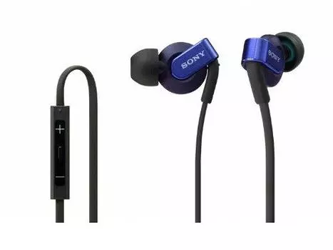 SONY EXTRA BASS earphones compatible with with remote control and microphone Blue In-ear iPhone/iPod/iPad MDR-XB41IP/L