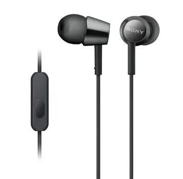 Sony MDREX155AP In-Ear Earphones Headphones/Headset with Microphone for Calling Black (MDR-EX155AP/B)