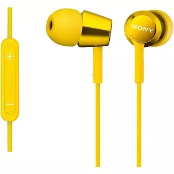 Sony Наушники Mdr Ex150ip канального типа с пультом дистанционного управления и микрофоном для iPhone Ipod Ipad желтые Mdr Ex150ip Y желтые