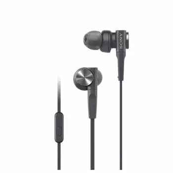 Sony Наушники с глубоким басом модель MDR-XB55AP: Канального типа с пультом ДУ и микрофоном, черный MDR-XB55AP B