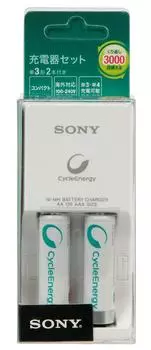 SONY NiMH compact charger set 2 AA included BCG34HW2R (typ 1,000mAh)