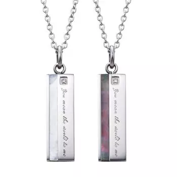 Сообщение Diamond Shell Plate нержавеющая сталь пара черный 4SUP002WH 4SUP002BK [Белый клевер] ожерелье/белый & &