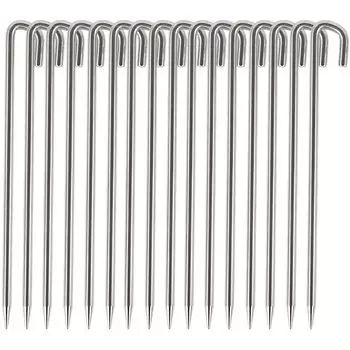 Soomloom Stainless Steel Peg Stake for Fixing Tents and Integrated Length Camping Peg 8 Pieces Tarps, 20cm/25cm, Tools, Set, Pieces/16