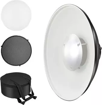 SOONPHO 42 см Opalite Beauty Dish Strobe Постоянного Света Bowens Mount Белая Мягкая Ткань Ячеистая Сетка С Сумкой Для Хранения Портретная Модель Фотография белый