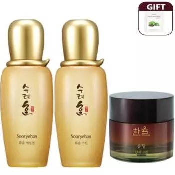 Sooryehan Deer Antler Collagen 3 Types Hwayun Skin + Amulsion + Songdam Cream + 1 черничная упаковка