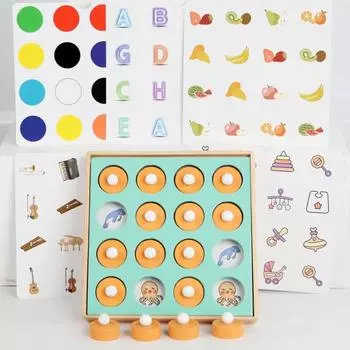 Соответствующая игрушка деревянная настольная игра в шахматы на память для родителей и детей. Интерактивная развивающая игрушка Монтессори для раннего обучения для детей от 3 лет.