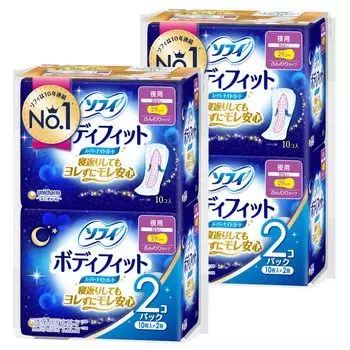 Sophie Body Fit Super Night Night No 40 Sheets Pieces x 4 Guard, Use, Wings, 29cm, (10 Pieces) (Sanitary Napkins)
