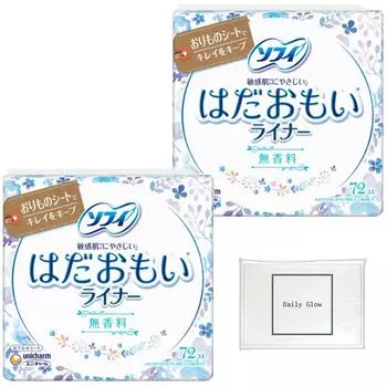 Sophie Hada Omoi Liner Vaginal Sheet Unscented 2 pieces pieces x Panty Liner Unicharm DailyGlow original tissue included (72 2) +
