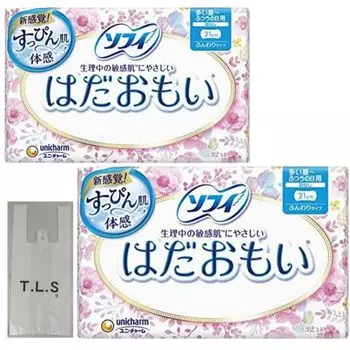 Sophie Hadaomoi Many Days and Days Regular No Fluffy 21 см 2 шт. штук x 2 с регулярным использованием - Дни, Крылья, Тип, (32 шт.) бонус, Unicharm, Резюме,